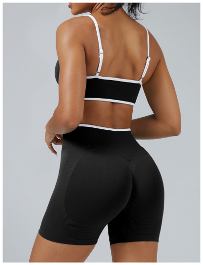 Vibecurve®Seamless Colorblock Skinny Peach Hip-Lifting Yoga Shorts