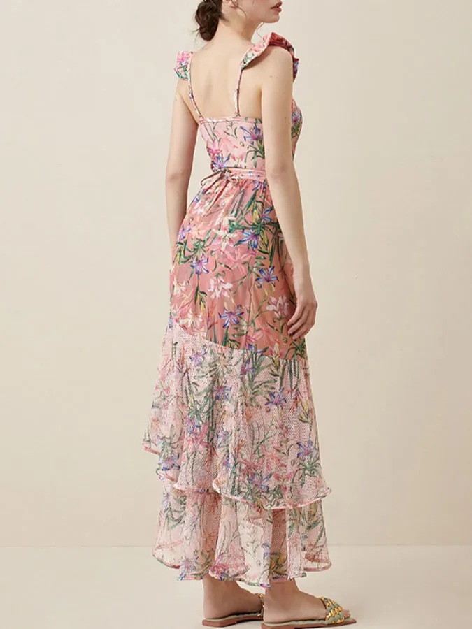 Vibecurve® Women's One Piece Swimsuit with Beach Cover up Wrap Skirt Sarong Retro Floral Print Bikini Set Two Piece Bathing Suit