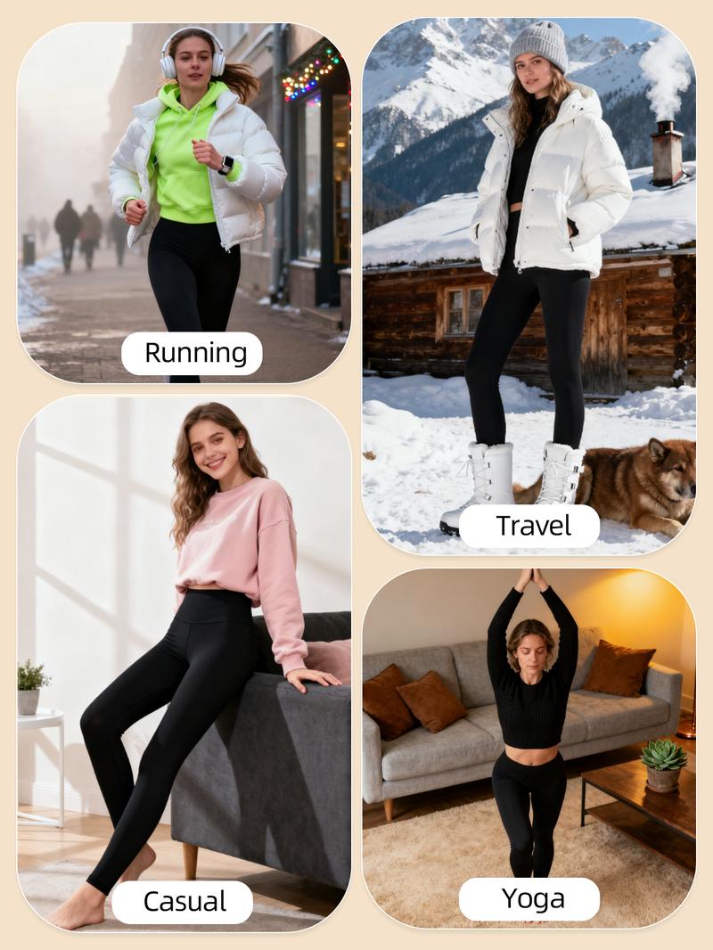 【LOCAL SHIPPING】CHRLEISURE 3PCS Thermal Thick FLeece Lined Leggings for Cold Winter Warm, High Waist Women's Cozy Workout Wear Fleece Pants for Yoga Riding Casual Wear
