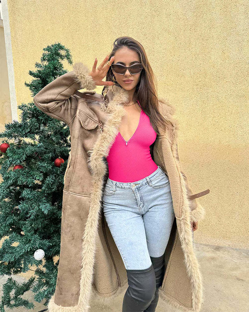 Vibecurve® Ribbed Long Sleeve Half-Zip Shaping Bodysuit