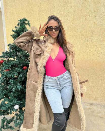 Vibecurve® Ribbed Long Sleeve Half-Zip Shaping Bodysuit