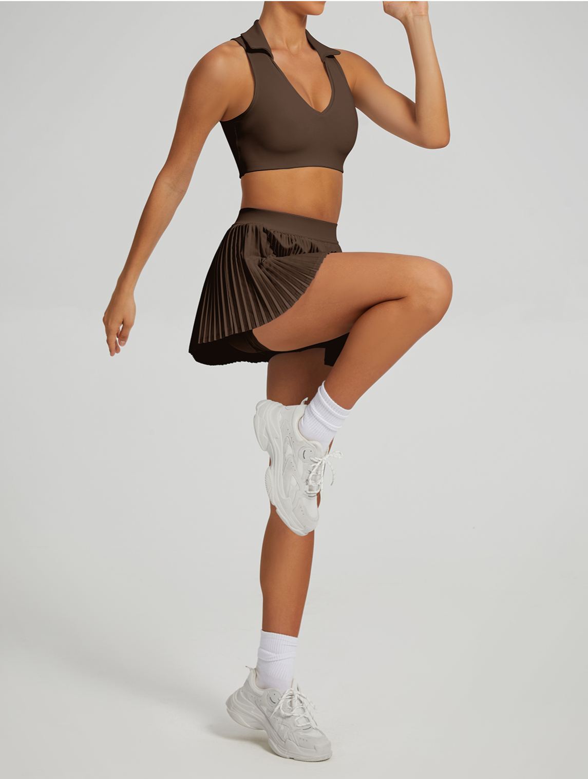 Vibecurve® Breathable Back Yoga Suit Short Skirt Tennis Suit