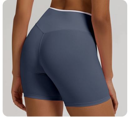 Vibecurve®Contrast Color Crossover High Waist Shorts