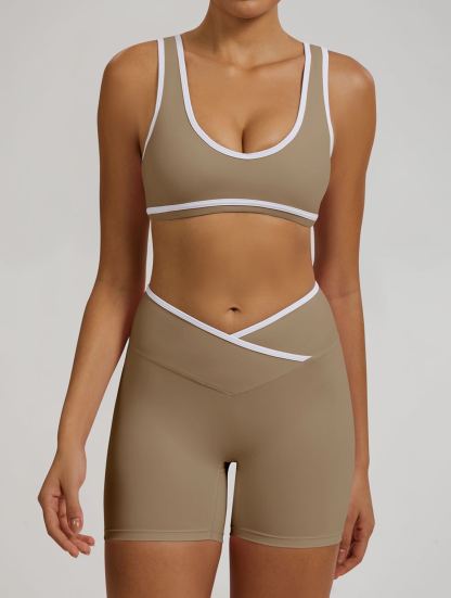 Vibecurve®Contrast Color Hollow Nude Yoga Bra