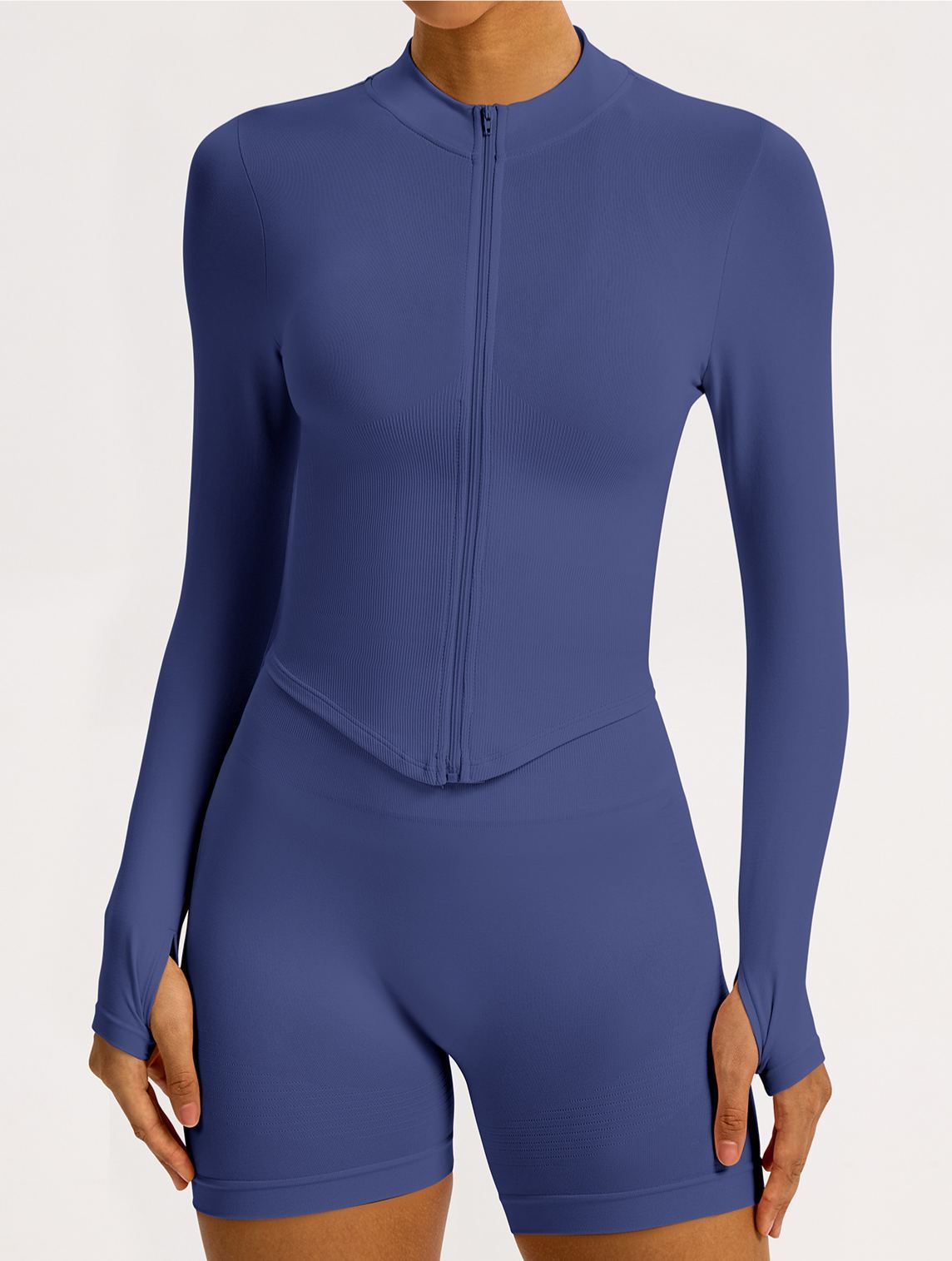 Vibecurve® Zipper Stand Collar Long Sleeve Yoga Jacket