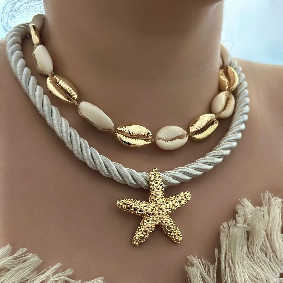 Vibecurve® Beach Style Alloy Starfish Necklace