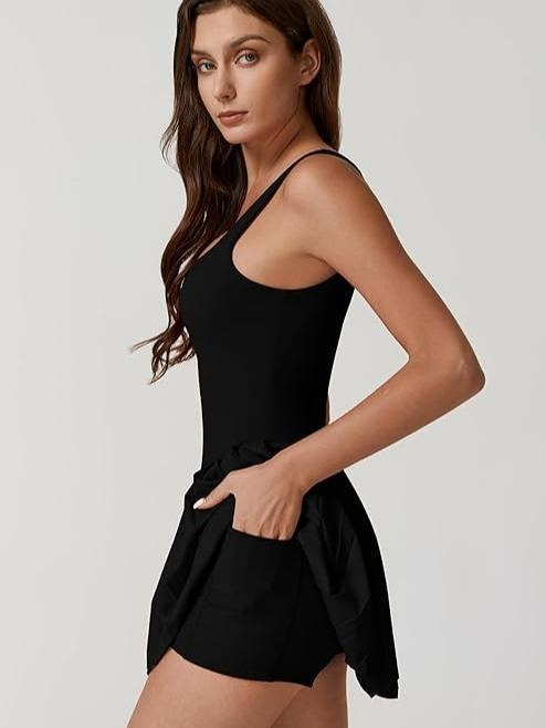 Vibecurve®Anti-Exposure Fitness Pocket Pleated Skirt Sports Dress