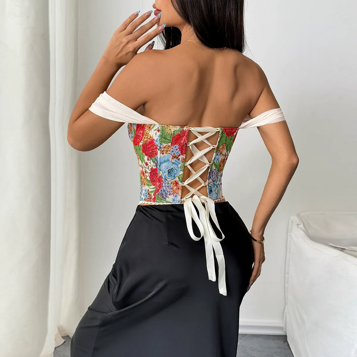 Vibecurve® Vintage French Jacquard Palace Style Wrap Corset