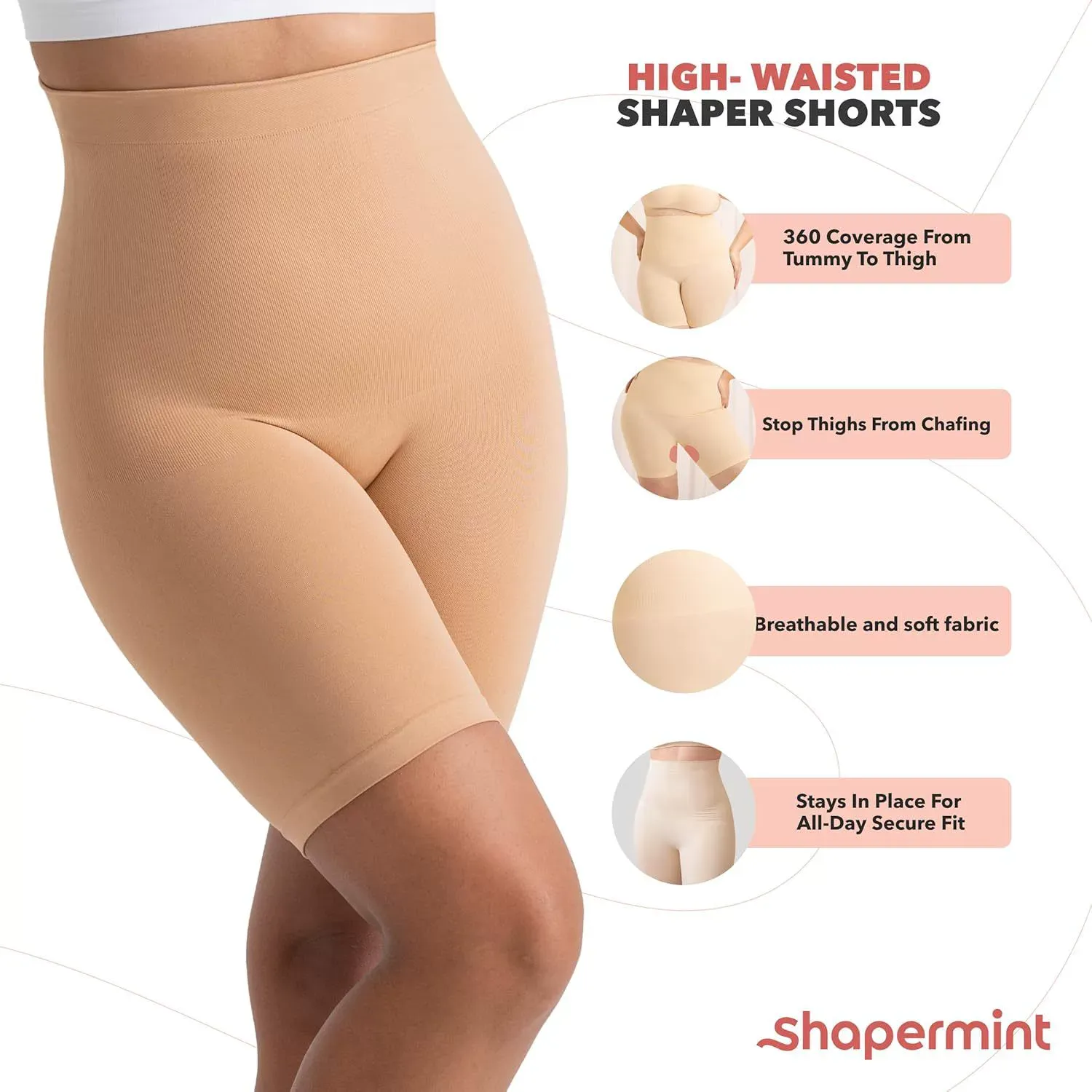 Vibecurve®High Waist Tummy Control Postpartum Belly Slimming Boyshort Seamless Fitness Sports Shorts