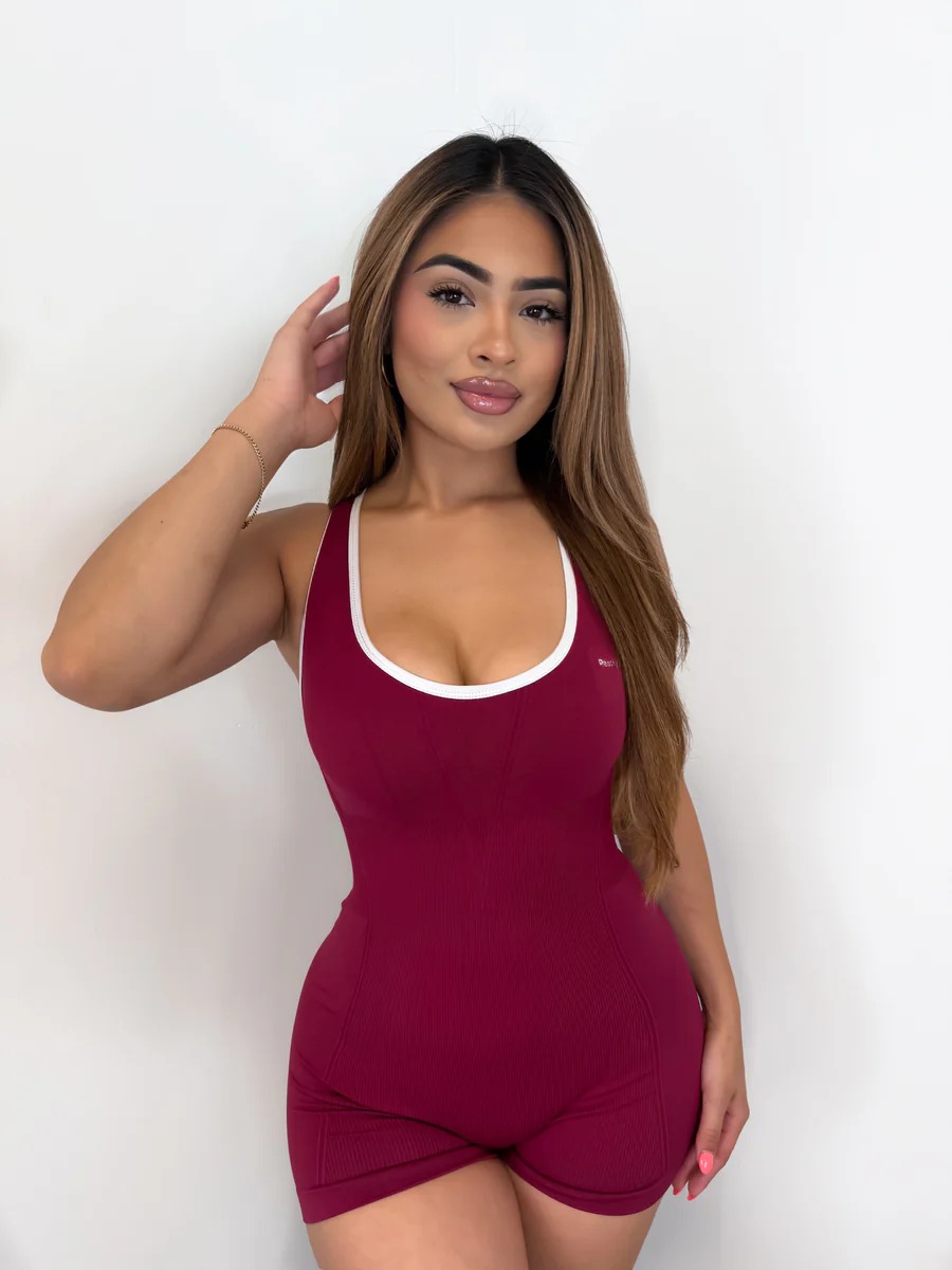 Vibecurve® Contrast Hip Lift Yoga Bodysuit