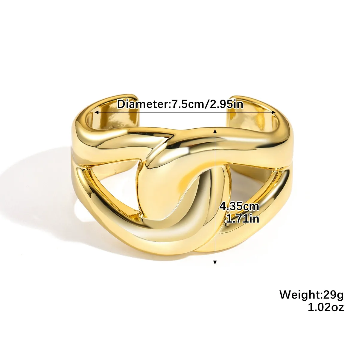 Vibecurve® Spring Cuff Geometric Bracelet