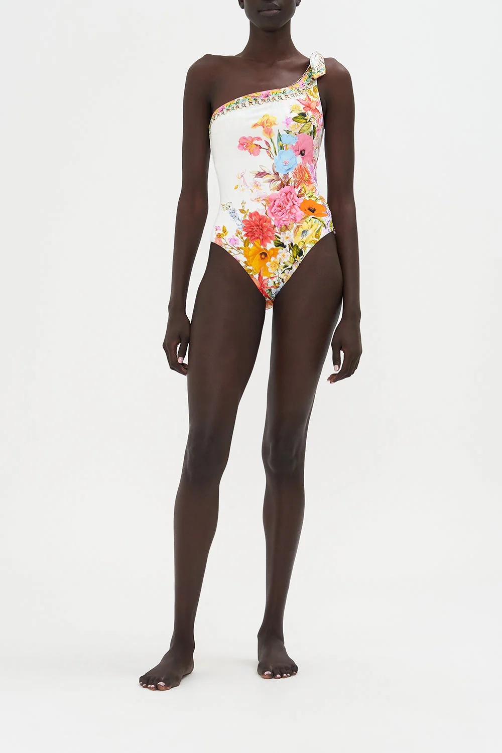 Vibecurve® One Shoulder Printed Swimsuit Set