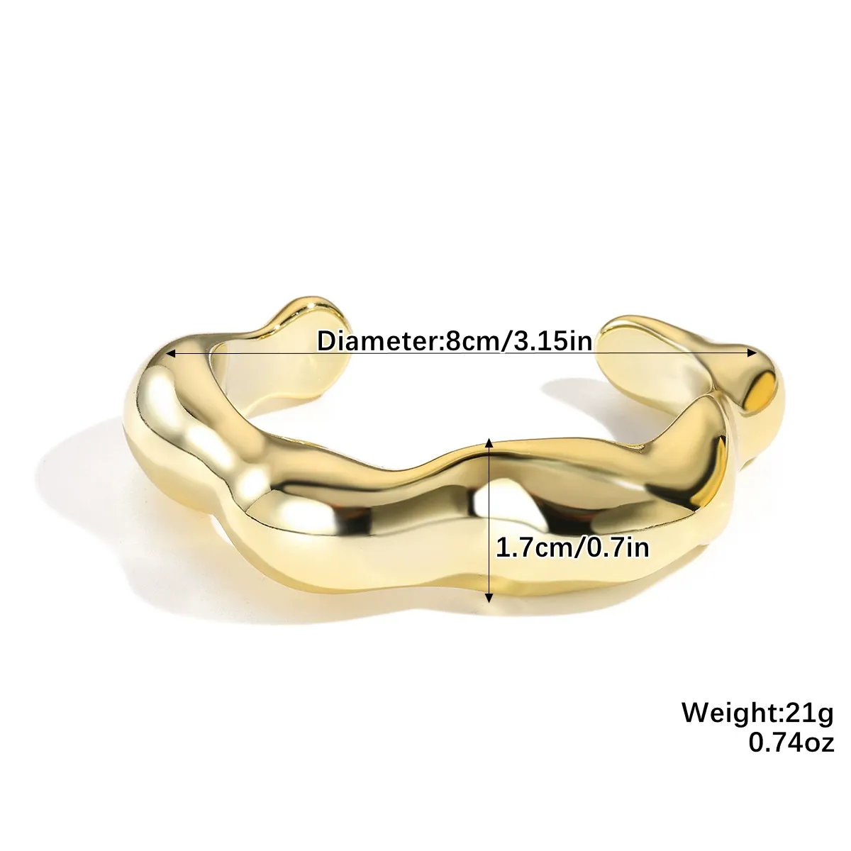 Vibecurve® Spring Cuff Geometric Bracelet