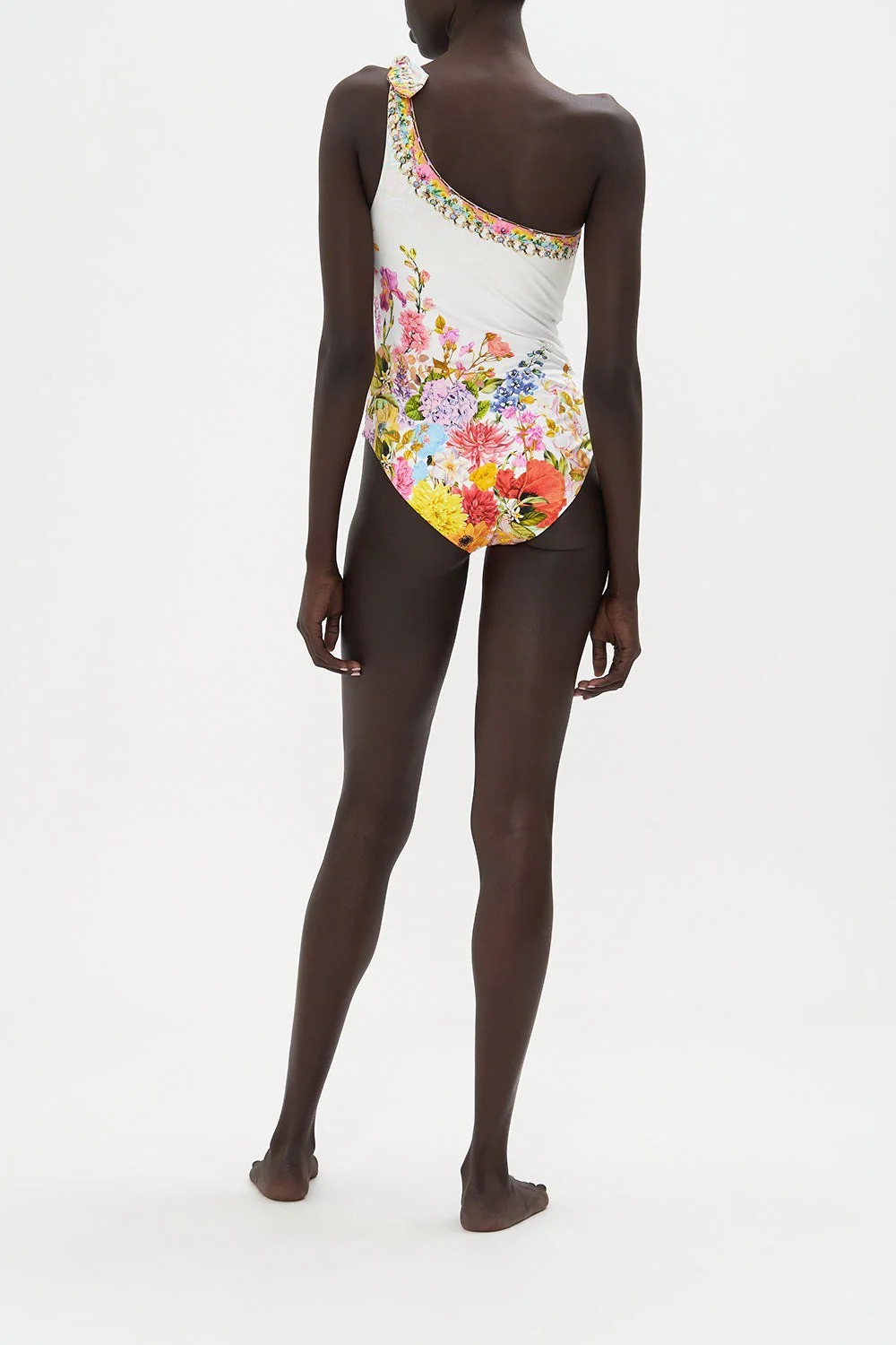 Vibecurve® One Shoulder Printed Swimsuit Set