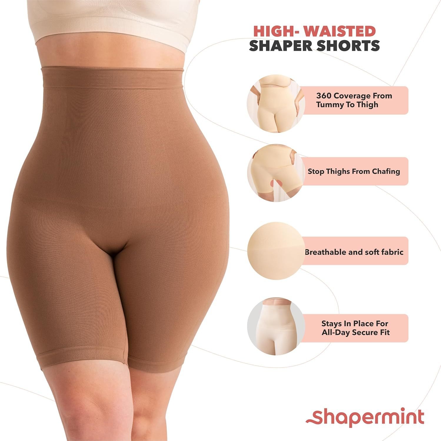Vibecurve®High Waist Tummy Control Postpartum Belly Slimming Boyshort Seamless Fitness Sports Shorts
