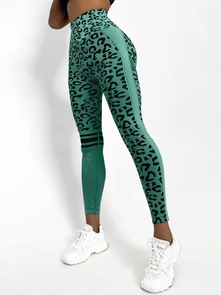 Vibecurve® Sport Studio Leopard Print Tummy Control Sports Leggings