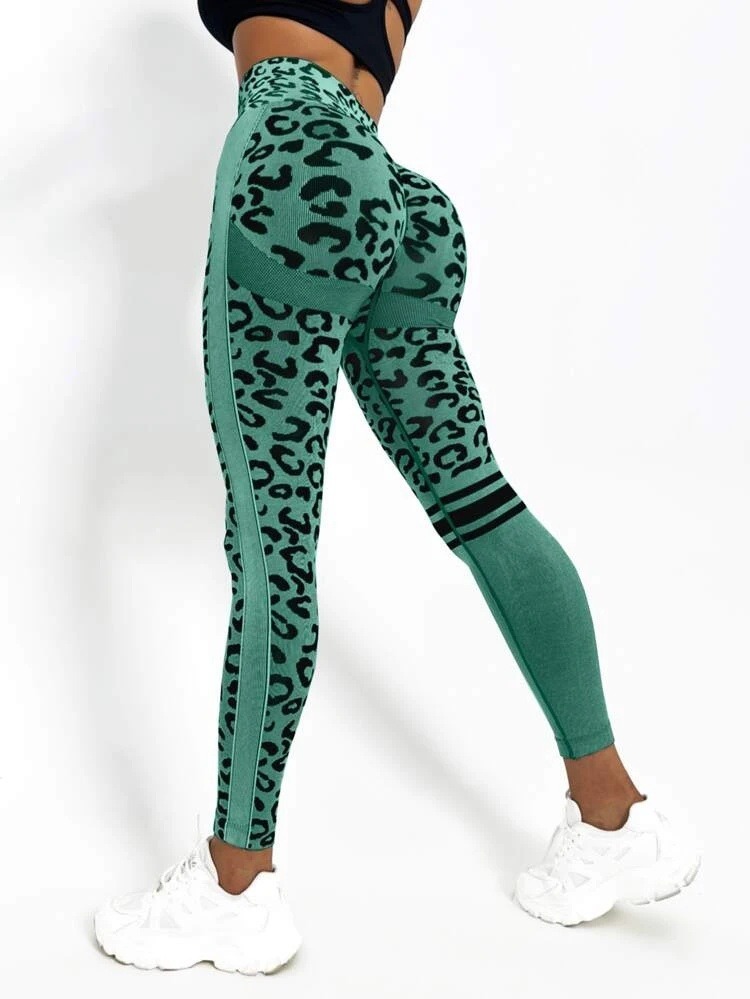 Vibecurve® Sport Studio Leopard Print Tummy Control Sports Leggings