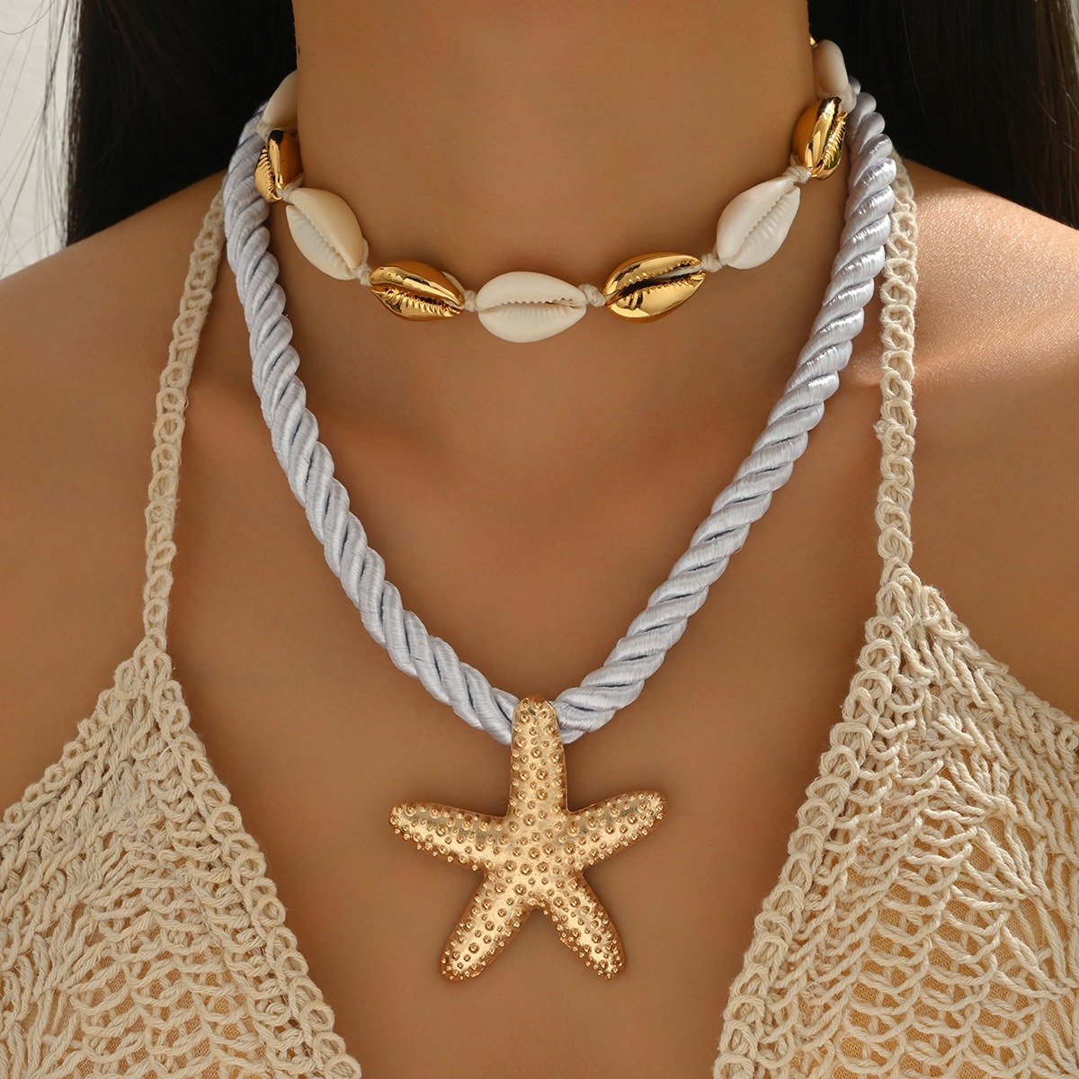 Vibecurve® Beach Style Alloy Starfish Necklace