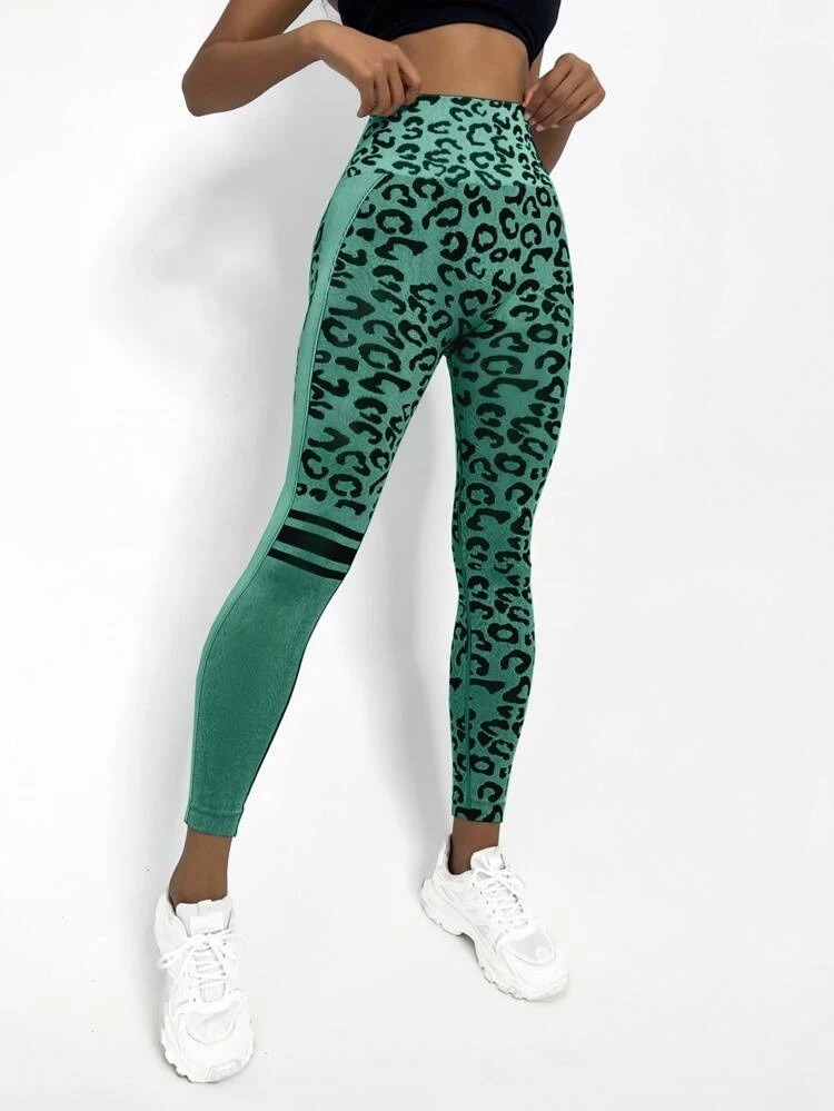 Vibecurve® Sport Studio Leopard Print Tummy Control Sports Leggings