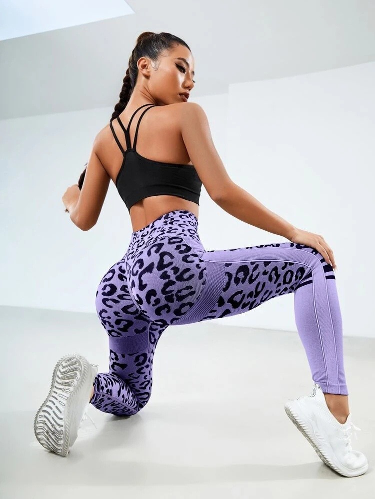 Vibecurve® Sport Studio Leopard Print Tummy Control Sports Leggings