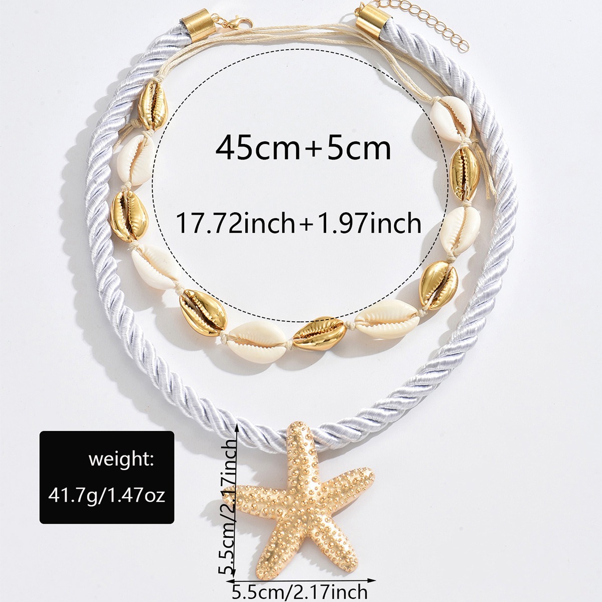 Vibecurve® Beach Style Alloy Starfish Necklace