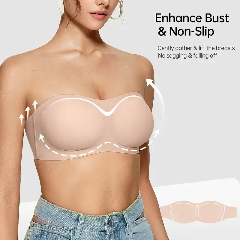 Vibecurve®Women's Solid Color Strapless Seamless Bra