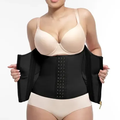 Vibecurve®Tummy Control Waist Trainer Shapewear Belts Double-layer Compression Womenswear Zipper Comfort Front and backcurved design 