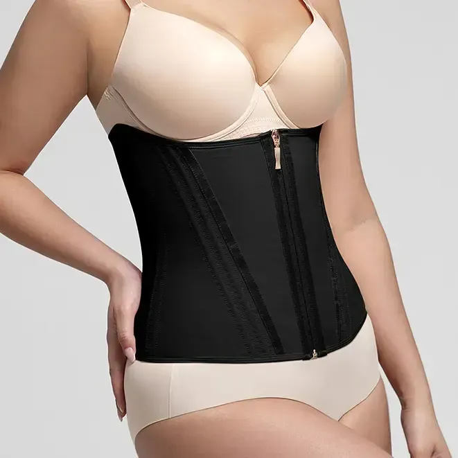 Vibecurve®Tummy Control Waist Trainer Shapewear Belts Double-layer Compression Womenswear Zipper Comfort Front and backcurved design 
