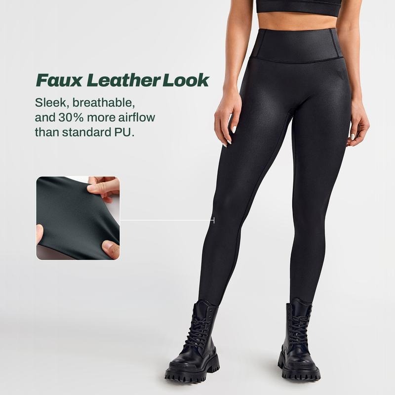 Vibecurve® Women’s Faux Leather Cargo Leggings