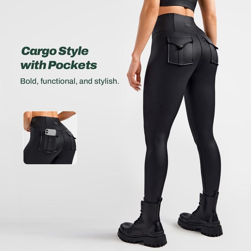 Vibecurve® Women’s Faux Leather Cargo Leggings