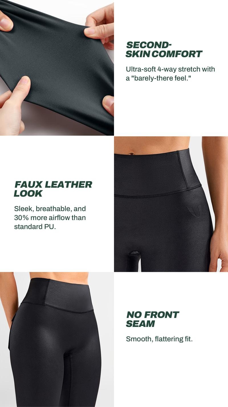 Vibecurve® Women’s Faux Leather Cargo Leggings