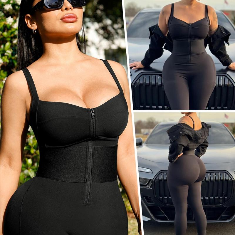 Vibecurve® Zipper Shaping Jumpsuit Waist band Tummy bridle Workout Outfit