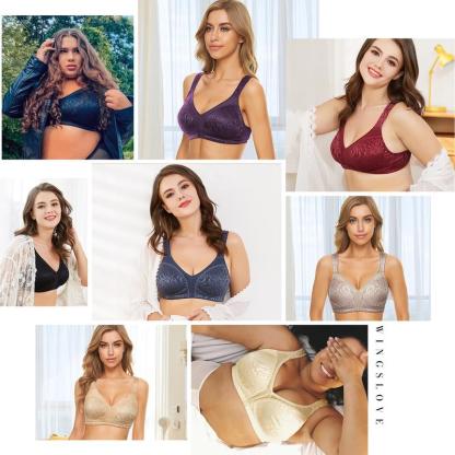 Vibecurve® Full Coverage Non Padded Wireless Bra Plus Size Minimizer Bras