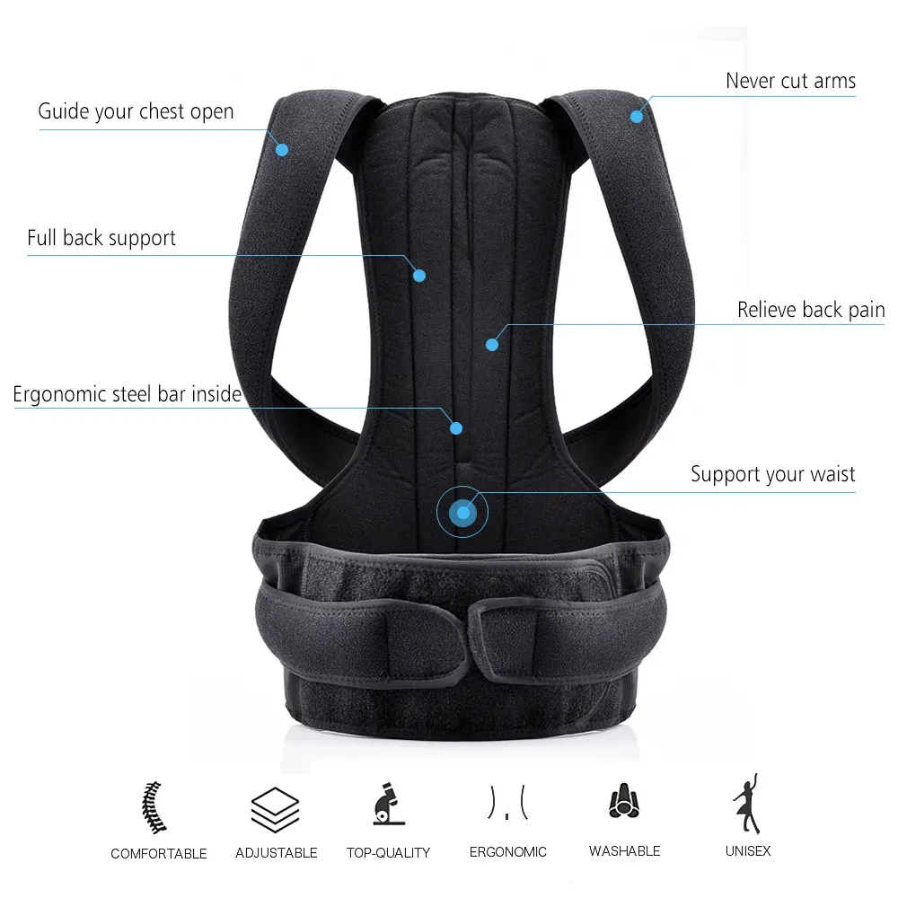 Vibecurve® Breathable Mesh Back Brace for Posture Correction, Pain Relief, and Spinal Alignment