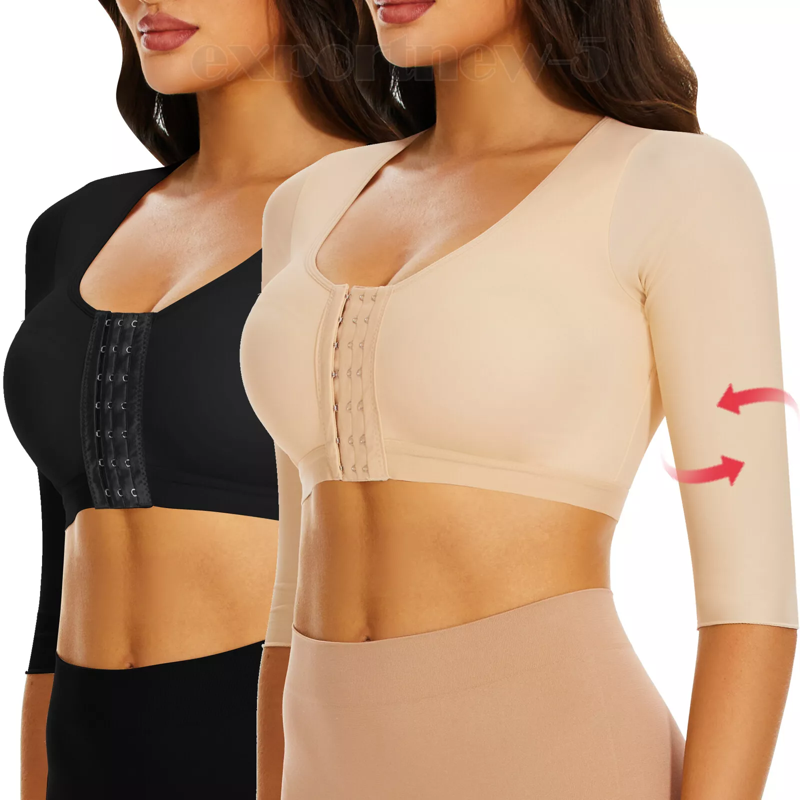 Vibecurve® Womens Post Surgery Arm Lipo Compression Arm Shaper Sleeves Full Coverage Bra