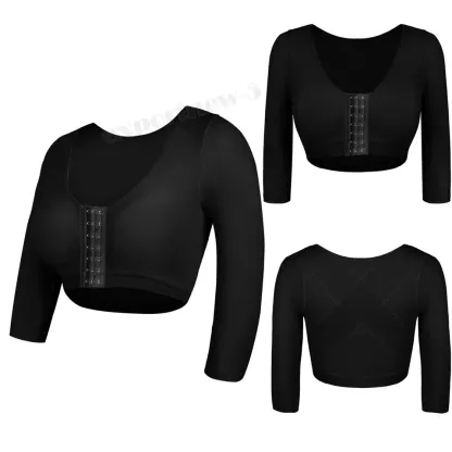 Vibecurve® Womens Post Surgery Arm Lipo Compression Arm Shaper Sleeves Full Coverage Bra