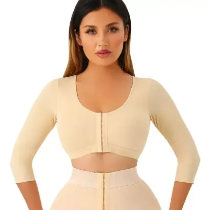 Vibecurve® Womens Post Surgery Arm Lipo Compression Arm Shaper Sleeves Full Coverage Bra