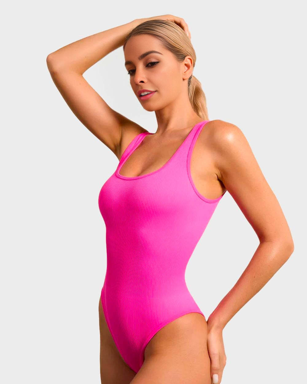Vibecurve® Wide Strap Backless Thong Bodysuit