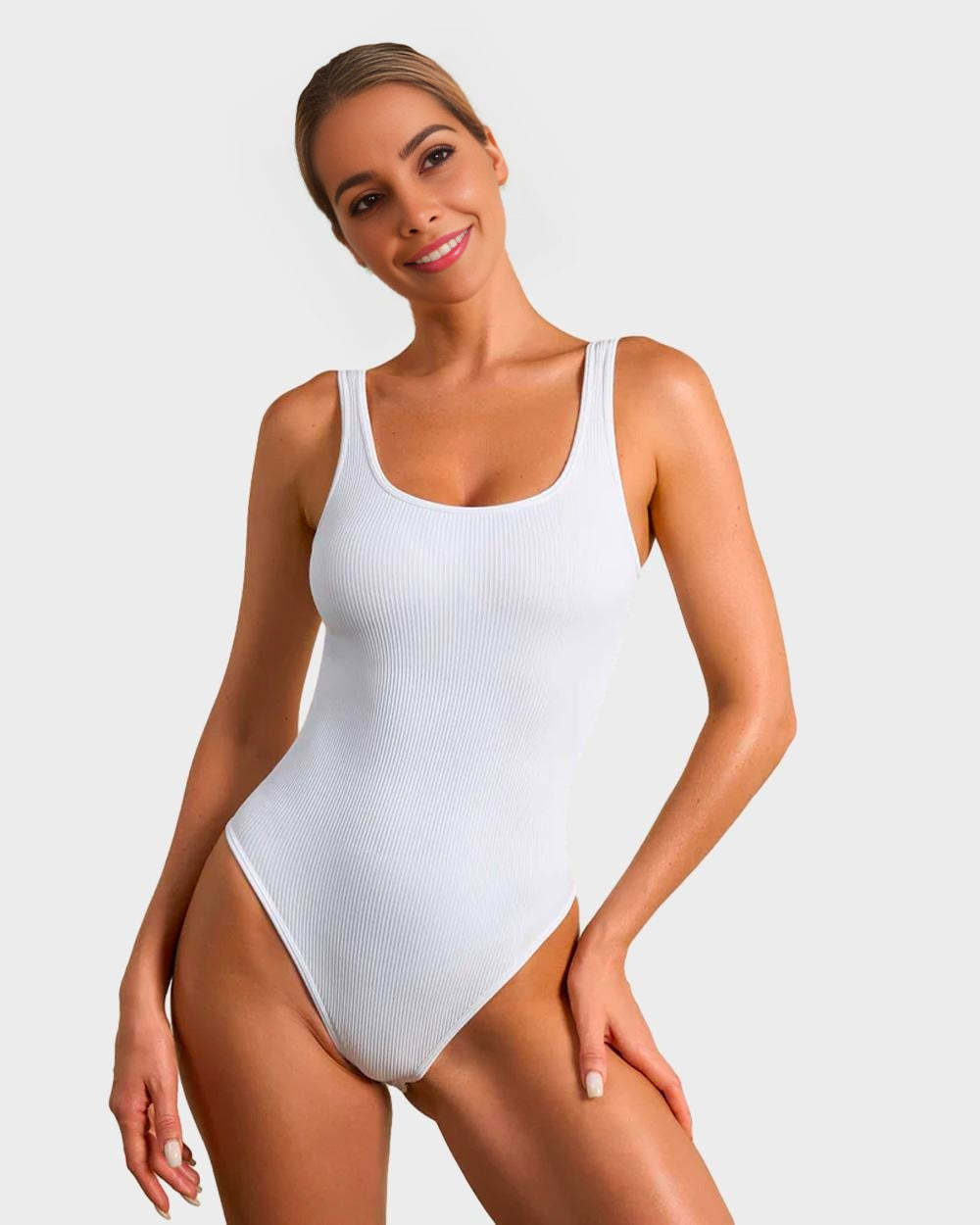 Vibecurve® Wide Strap Backless Thong Bodysuit