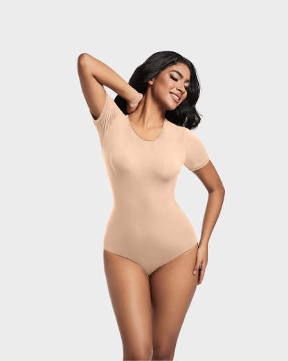 Vibecurve® Comfy Sculpt Round Neck T-Shirt Bodysuit