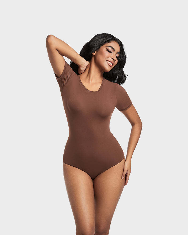 Vibecurve® Comfy Sculpt Round Neck T-Shirt Bodysuit