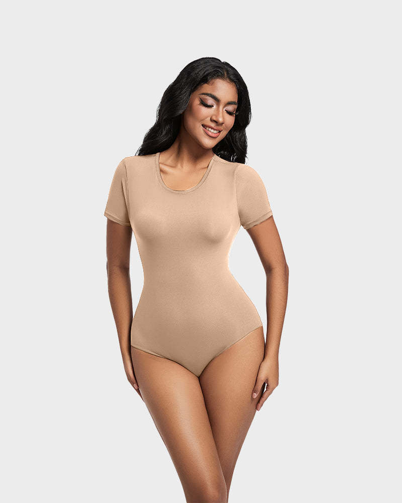 Vibecurve® Comfy Sculpt Round Neck T-Shirt Bodysuit