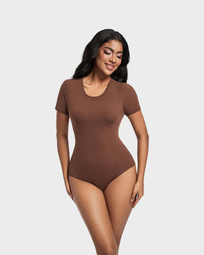 Vibecurve® Comfy Sculpt Round Neck T-Shirt Bodysuit