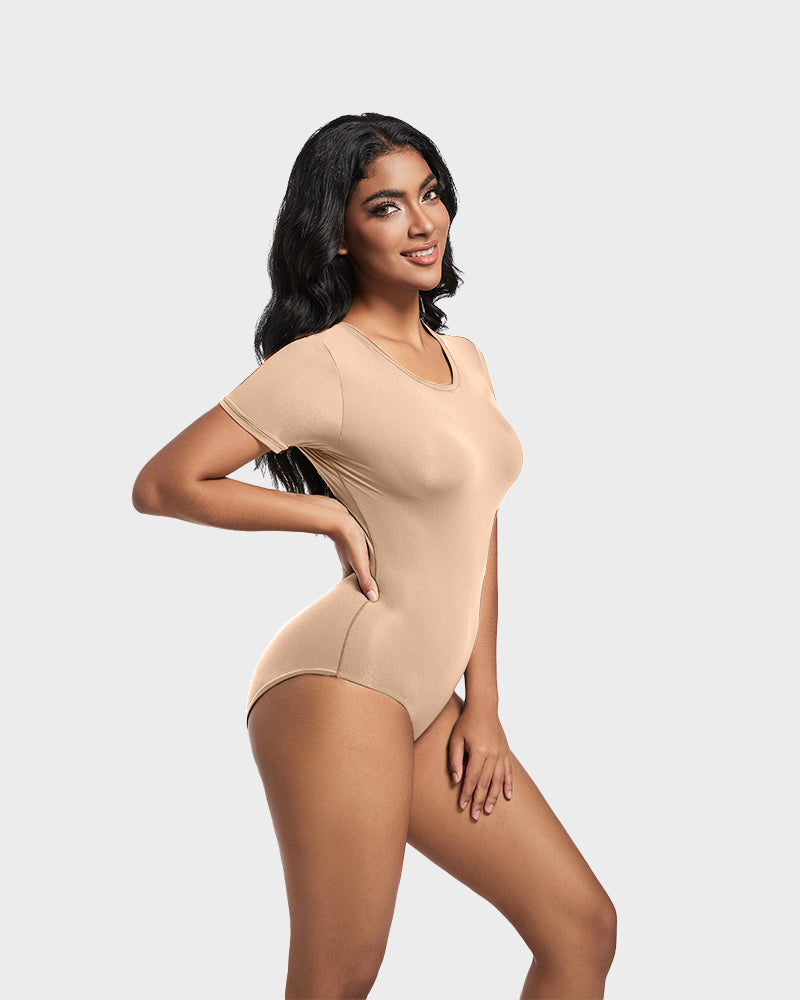 Vibecurve® Comfy Sculpt Round Neck T-Shirt Bodysuit