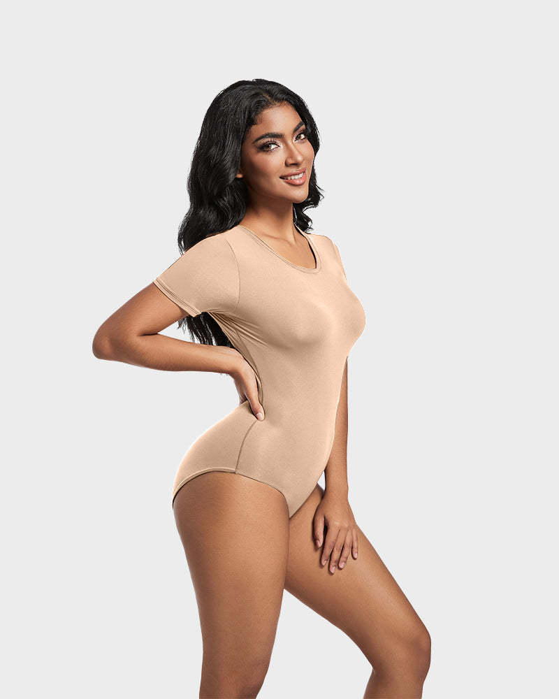 Vibecurve® Comfy Sculpt Round Neck T-Shirt Bodysuit