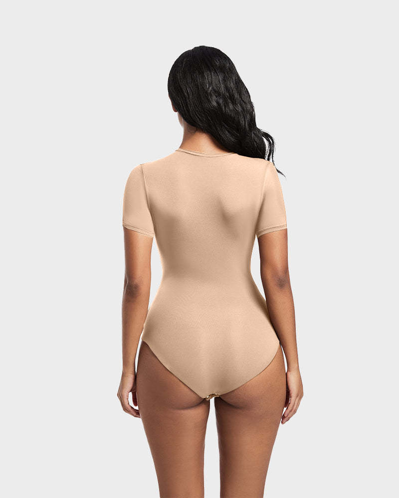Vibecurve® Comfy Sculpt Round Neck T-Shirt Bodysuit