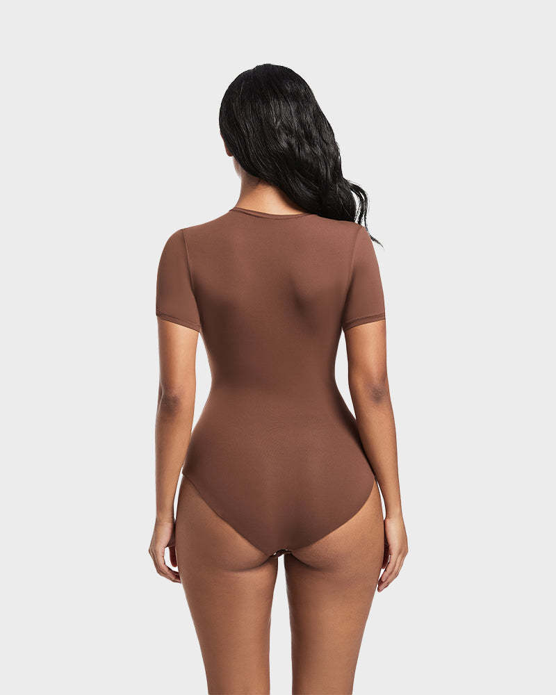 Vibecurve® Comfy Sculpt Round Neck T-Shirt Bodysuit