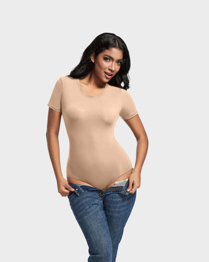 Vibecurve® Comfy Sculpt Round Neck T-Shirt Bodysuit