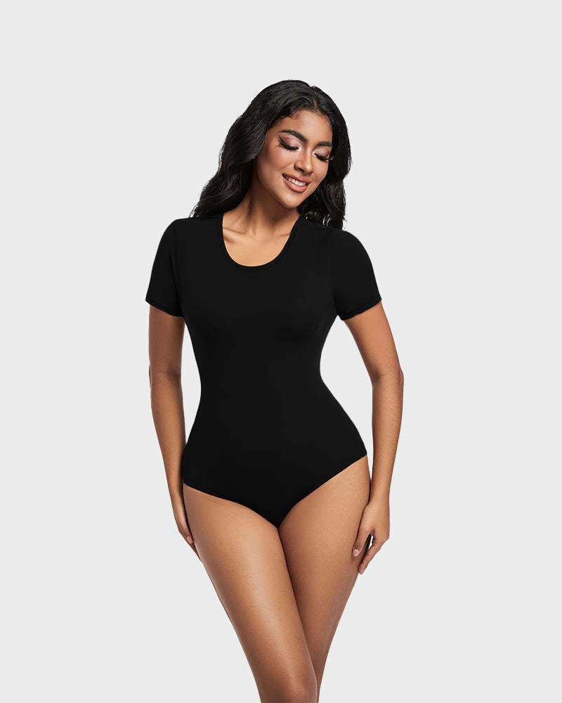 vibecurve® Comfy Sculpt Round Neck T-Shirt Bodysuit