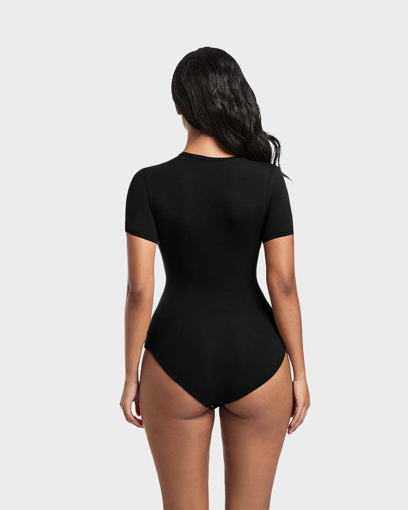 Vibecurve® Comfy Sculpt Round Neck T-Shirt Bodysuit